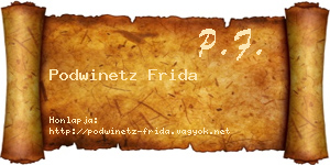 Podwinetz Frida névjegykártya